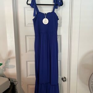 Blue BowTie Maxi Dress
